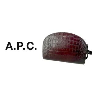 A.P.C. | Burgundy Croc Half Moon Bag – Hard to Find, Timeless Chic